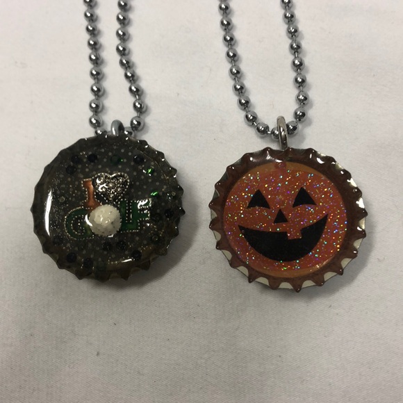 Bottle Cap Necklaces (set of two) - Picture 1 of 2